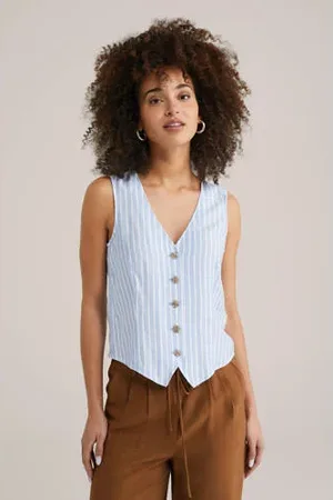 WE Fashion Gilet lichtblauw