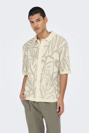 Only & Sons Casual overhemd gebreid beige