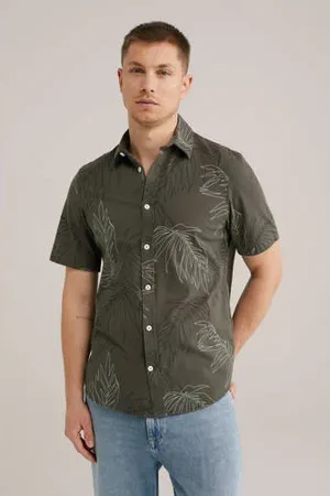 WE Fashion Casual overhemd donkergroen