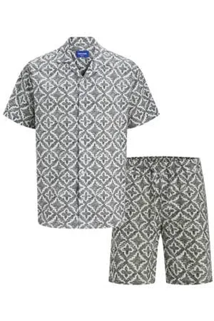 JACK & JONES ORIGINALS relaxed fit multipack JORSEERSUCKER grijs