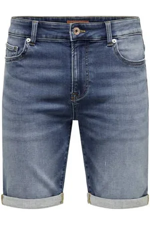 Only & Sons Regular denim short blauw