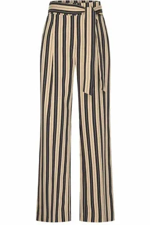 Claudia Sträter Straight high waist broek zand