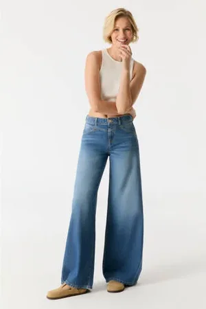Cup of Joe denim Wide leg jeans medium blue denim