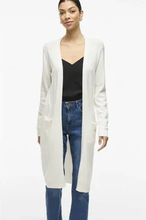 VILA Lang vest ecru