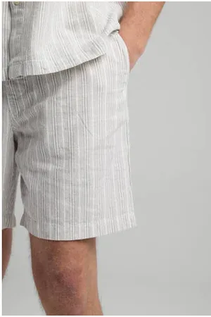 America today Linnen regular casual short lichtgrijs