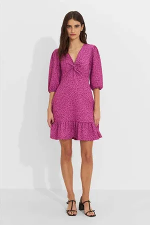 RUBY Crinkle mini jurk met bloemenprint