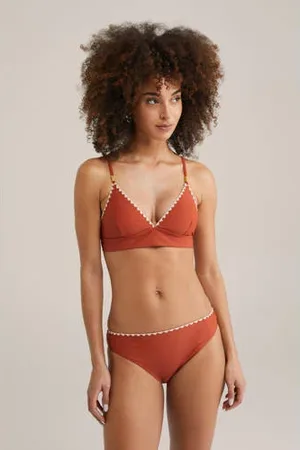 WE Fashion Voorgevormde triangel bikinitop rood