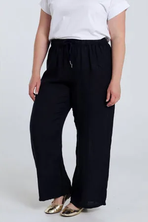 Paprika Linnen wide leg regular waist broek