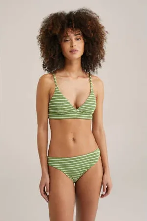 WE Fashion Voorgevormde triangel bikinitop mosgroen