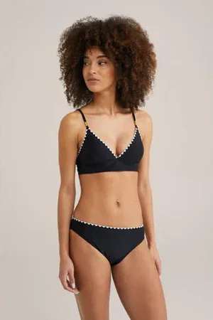 WE Fashion Voorgevormde triangel bikinitop zwart