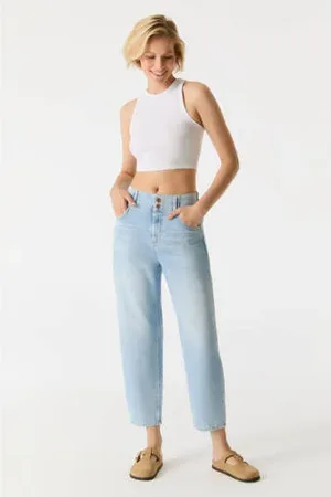 Cup of Joe denim High waist wide leg jeans light blue denim