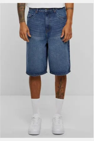 Urban classics Denim loose short medium blue denim