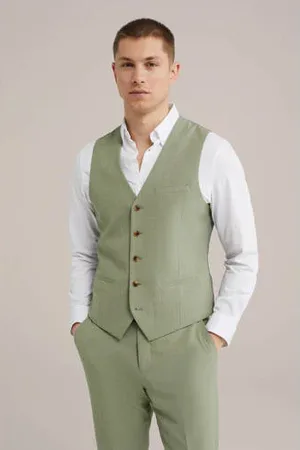WE Fashion Slim fit gilet groen