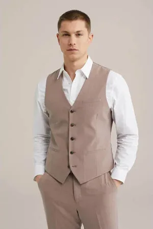 WE Fashion Slim fit gilet oudroze