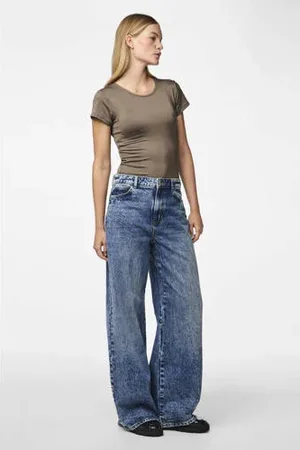 Pieces® High waist wide leg jeans