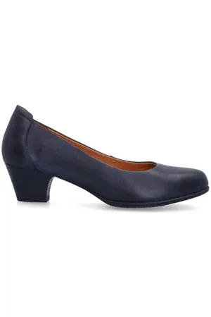 No Stress Leren pumps met lage hak donkerblauw