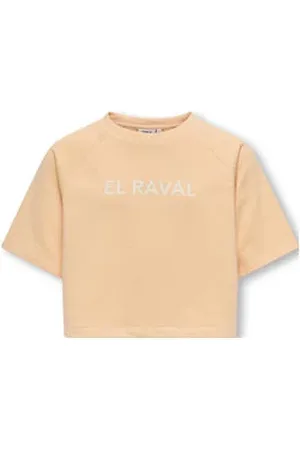 ONLY KIDS GIRL sweater oranje gebreid