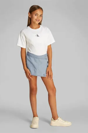 Calvin Klein Denim spijkerrok light blue denim