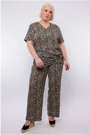 Exxcellent Wide leg high waist broek zand