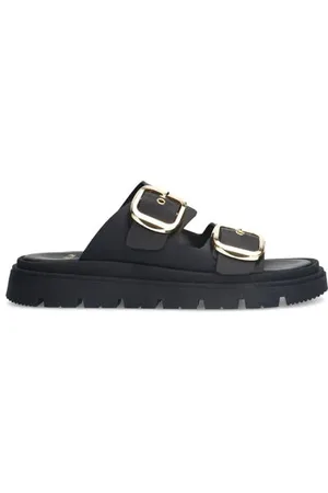 Manfield Leren slippers