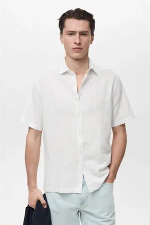 MANGO Linnen casual overhemd