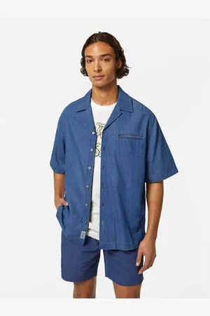 Scotch&Soda Denim casual overhemd blauw