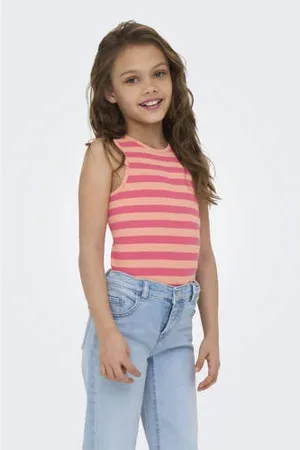 ONLY KIDS GIRL mouwloze top rib gebreid