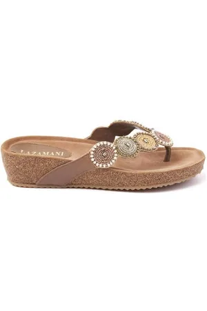 Lazamani 75.453 leren teenslippers