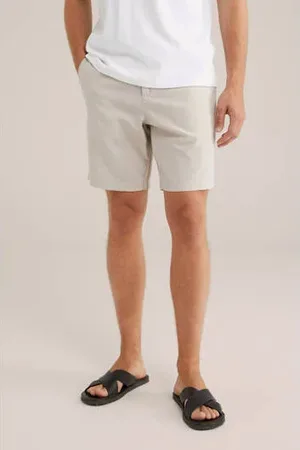 WE Fashion Linnen relaxed chino short beige