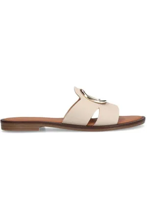Manfield Leren slippers
