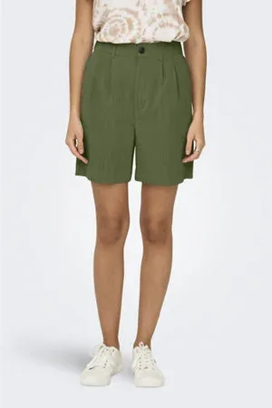 ONLY Regular waist casual short donkergroen