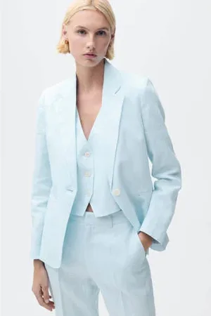 MANGO Linnen blazer