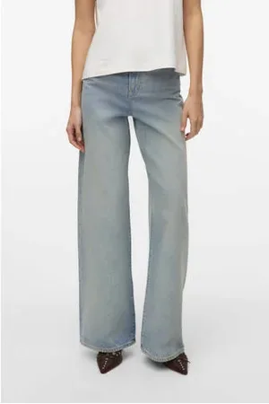 VERO MODA High waist wide leg jeans light blue denim