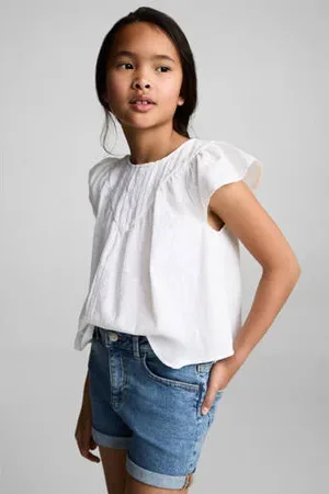 MANGO Denim short medium blue denim