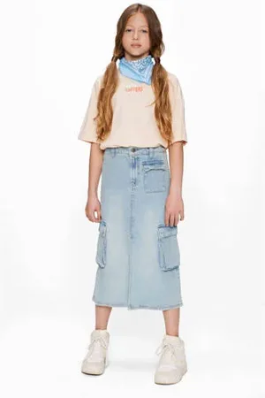 Retour Denim spijkerrok light blue denim