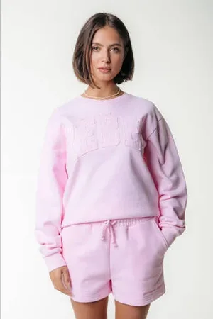 Colourful rebel Straight regular waist sweatshort roze
