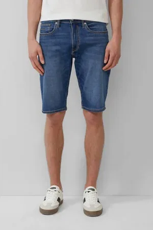 QS by s.Oliver Regular denim short dark blue denim