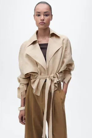 MANGO Linnen trenchcoat