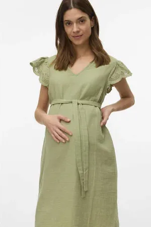 Mama;licious Zwangerschaps korte jurk broderie