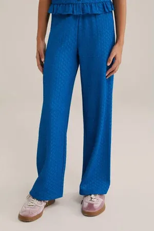 WE Fashion Loose casual broek blauw