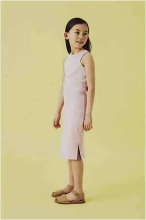 NAME IT KIDS maxi jurk rib gebreid lichtroze