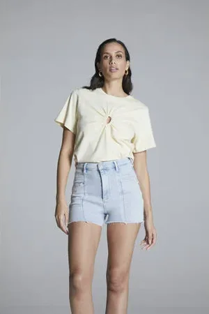 Homage to Denim Denim slim high waist short