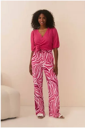 lofty manner Straight high waist broek roze
