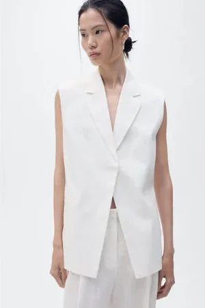 MANGO Linnen gilet