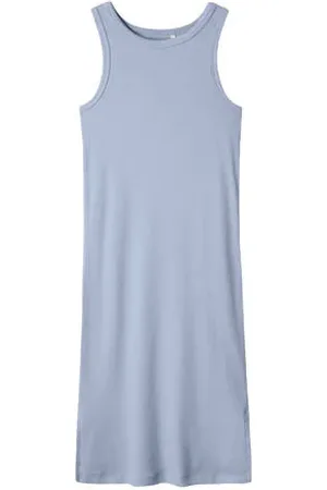 NAME IT KIDS maxi jurk rib gebreid lichtblauw