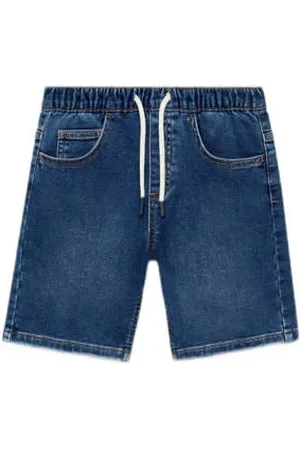 MANGO Dark blue denim short