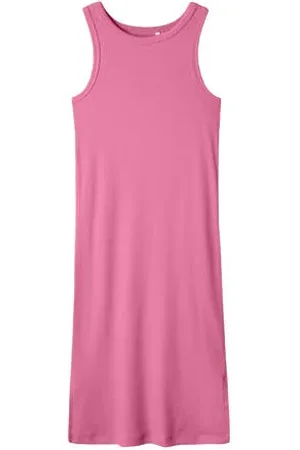 NAME IT KIDS maxi jurk rib gebreid roze