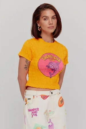 Harper & Yve X Tessa cropped top oranje