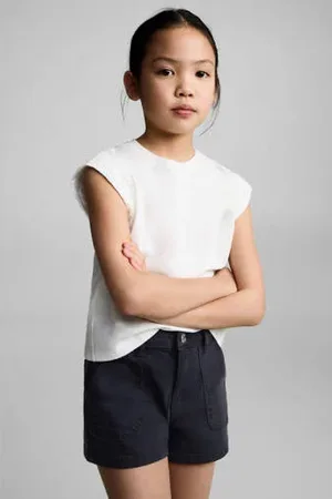 MANGO Denim short donkerblauw