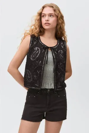MANGO Gilet met pailletten